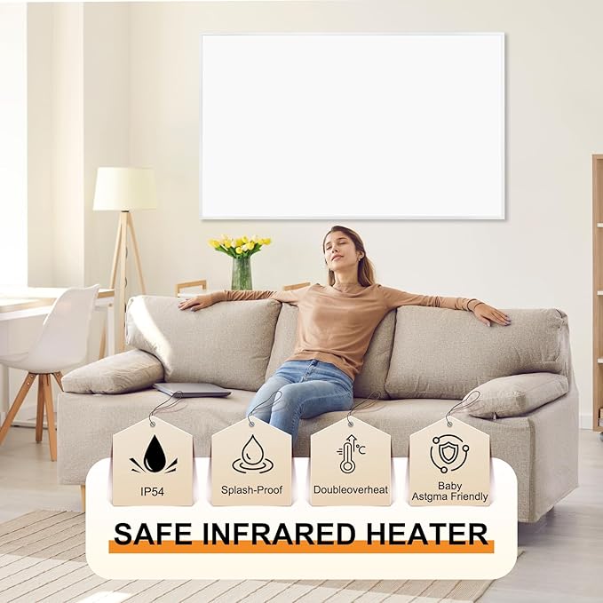 Calefactor Eléctrico de Panel 600W 120V con Termostato miniatura 4