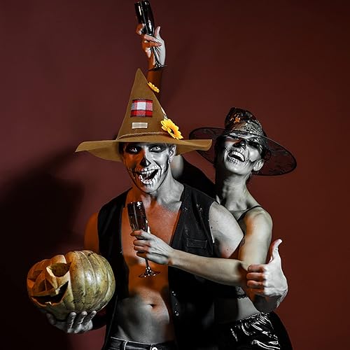 Miniatura 6 de SATINIOR 6 piezas de espantapájaros disfraz de espantapájaros, sombrero de espantapájaros, kit de paja unisex para adultos, accesorio de paja de