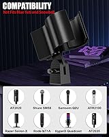 Vista 3 de Soporte de clip de micrófono mejorado, soporte de micrófono ajustable universal para todos los tamaños de micrófonos de 1.260 in a 2.362 in