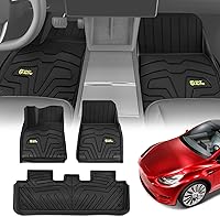 Vista 11 de YHTAUTO Alfombrillas de Piso de Coche de Ajuste Personalizado Rojo Claro para Tesla Model Y 2025-2020 (5 Asientos) No para Juniper, 1ra y 2da Fila
