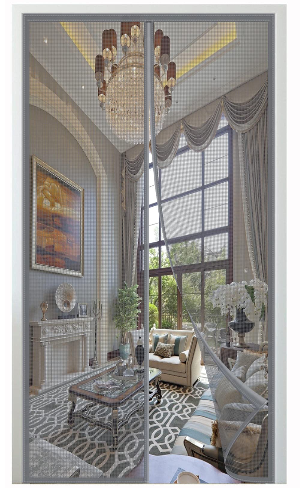 Magnetisches Fliegengitter Für Türen, 175x265 Cm, Selbstschließend, Ohne Bohren – Hält Insekten Draußen, Für Balkon, Terrasse & Mehr
