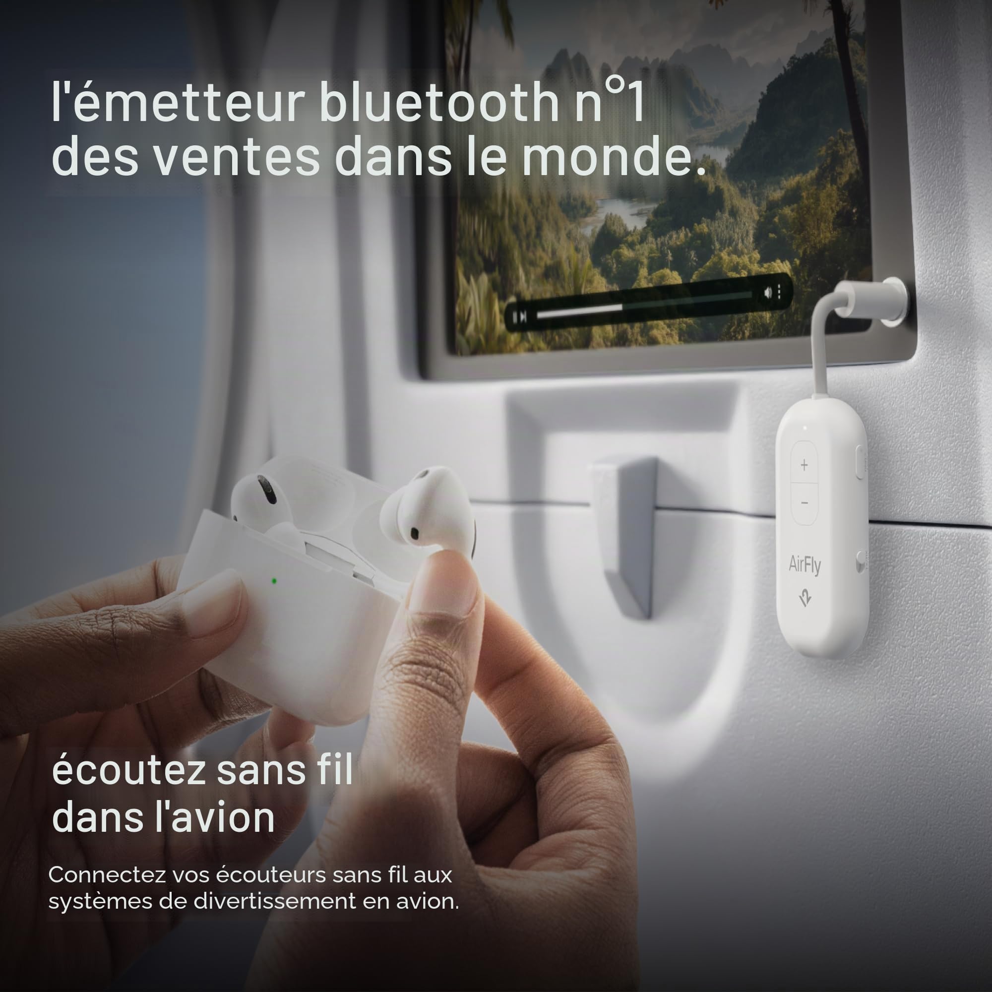 Twelve South AirFly Pro 2 Transmetteur/Récepteur Bluetooth 5.0 pour TV/Avion vers 2 Casque sans Fil - Adaptateur sans Fil pour AirPods, Avion, Voiture, Gym, Maison, Utilisation avec n'importe Quelle