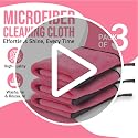 Image of Btag Microfiber Cleaning Cloth, 30x40 cms 600 GSM | Highly Absorbent,Lint and Streak Free, Multi-Purpose Wash Cloth for Kitchen,Car,Window,Stainless Steel,Silverwear (Pink 30x40cms) Pack of 3