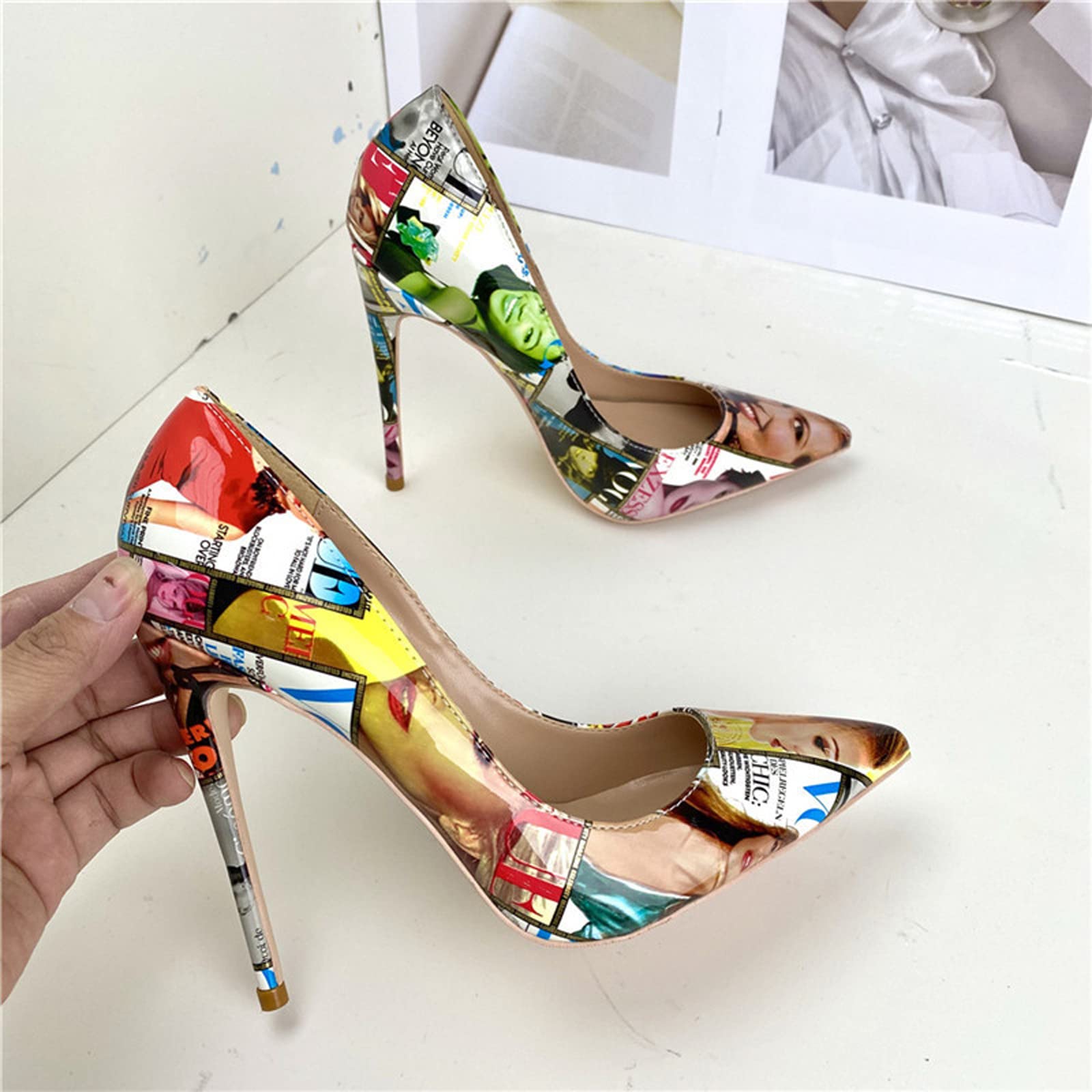 Damskie buty ze szpiczastym noskiem, czółenka, wysoki obcas na imprezę, studniówkę, wesele, do sukni ślubnej, sandały 12 cm