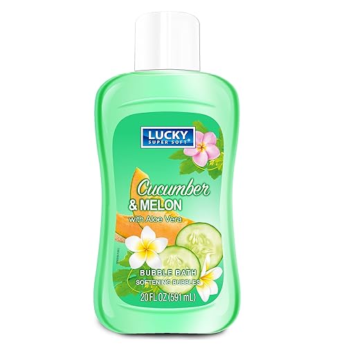 Lucky Super Soft Baño de burbujas, pepino y aloe vera, 20 onzas