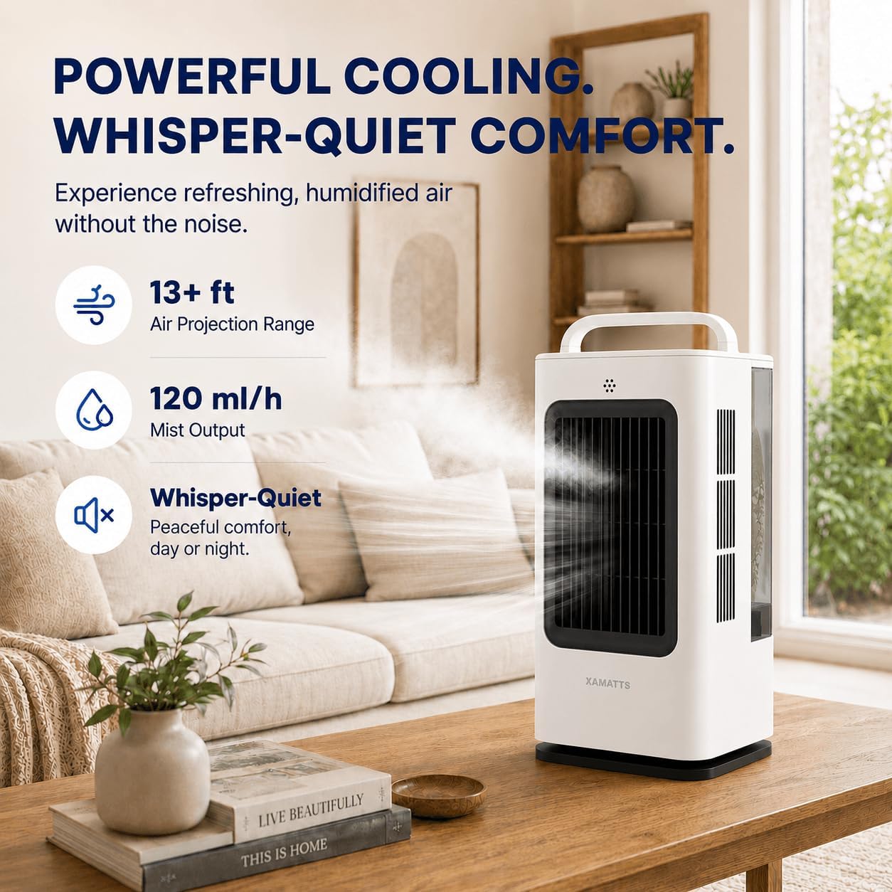 Portable Air Conditioners, 1700ml Evaporative Air Cooler with Remote, 120° Oscillating Mini Air Conditioner Portable with 3 Speeds & 1-7H Timer, Portable AC Unit for Bedroom Room Office Desk thumbnail