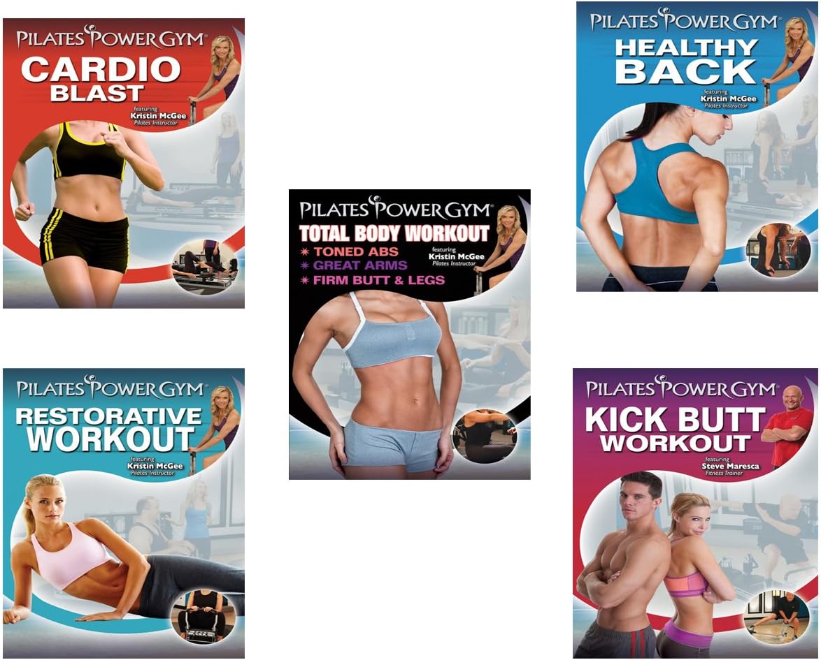 Pilates Power Gym 5 DVD Complete Fitness Series (Cardio Blast. Total Body, Kick Butt, Healthy Back & Restorative Pilates)
