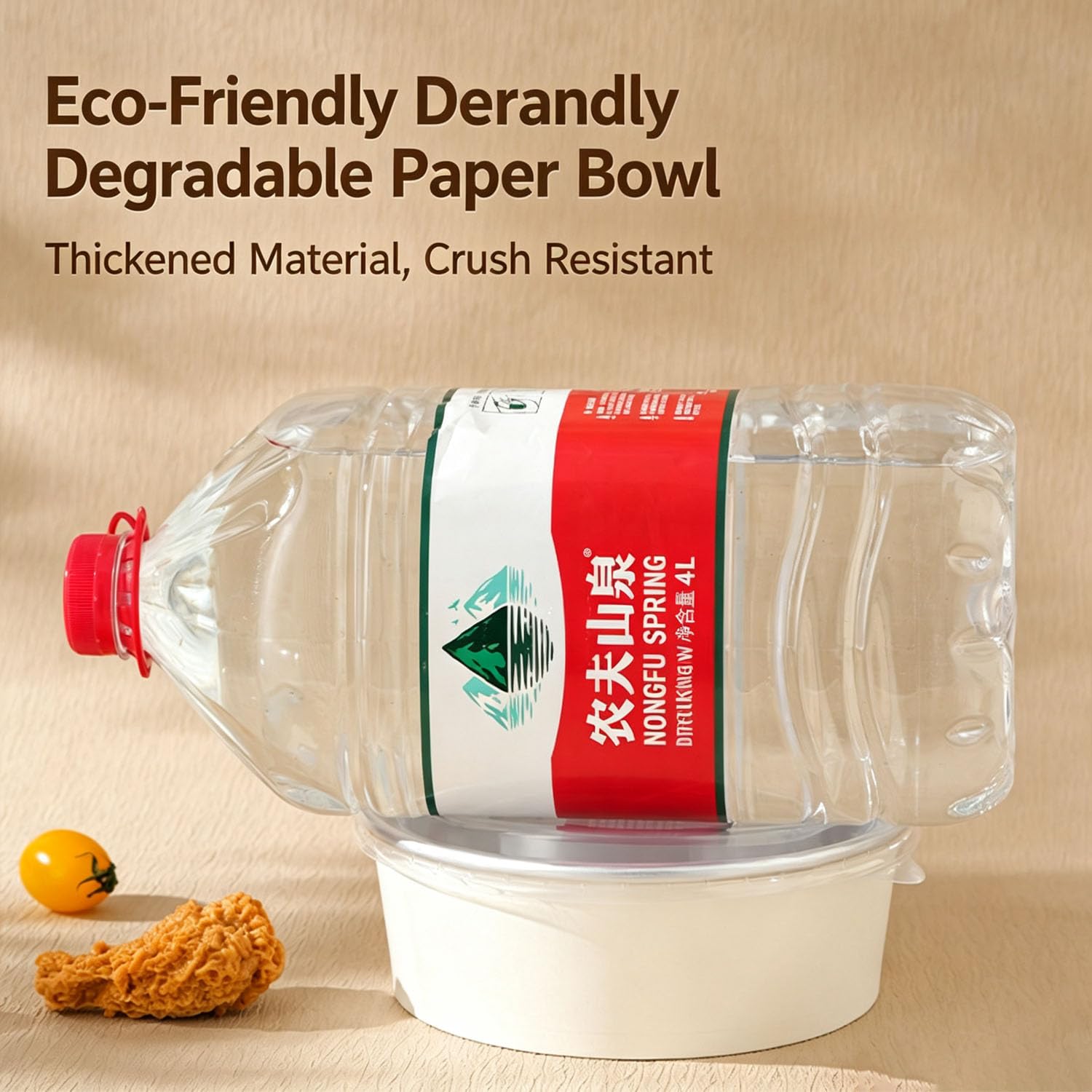 Confezione da 25 ciotole di carta usa e getta da 1500 ml, 3 sezioni, con coperchio trasparente | Contenitori da asporto a 3 scomparti, grandi, resistenti, a prova di perdite, per pasti, sushi, riso, catering