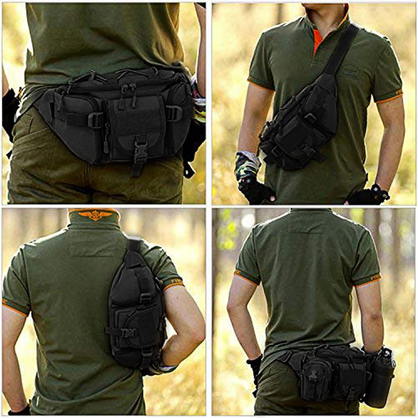 Huntvp Marsupio Tattico Sportivo Borsa Petto Militare per Campeggio Escursione Ciclismo Viaggio Trekking Outdoor