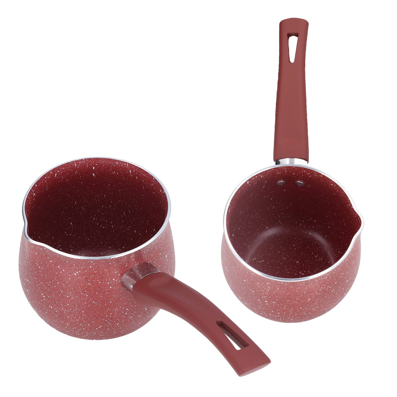 Scaldacaffè, Mini Pentolino Per Il Latte Con Rivestimento Antiaderente, Maniglia Ergonomica Per Scaldare Latte e Salse, Alluminio da 3,9 Pollici Per Uso Domestico (rosso)