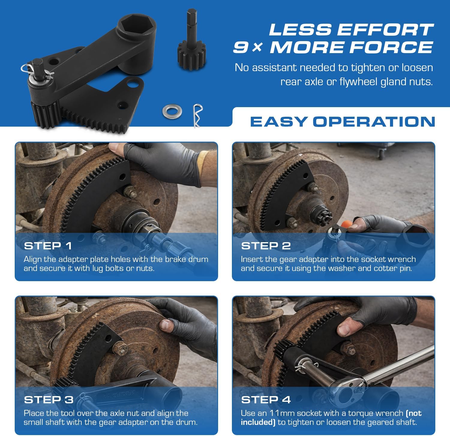 Auto Parts Prodigy Torque Multiplier Tool Compatible with VW 36mm Axle Nut and Flywheel Gland Nut - High Leverage Ratio Wrench for Air Cooled VW Beetle, Bus - Heavy Duty Removal & Install Kit 000133