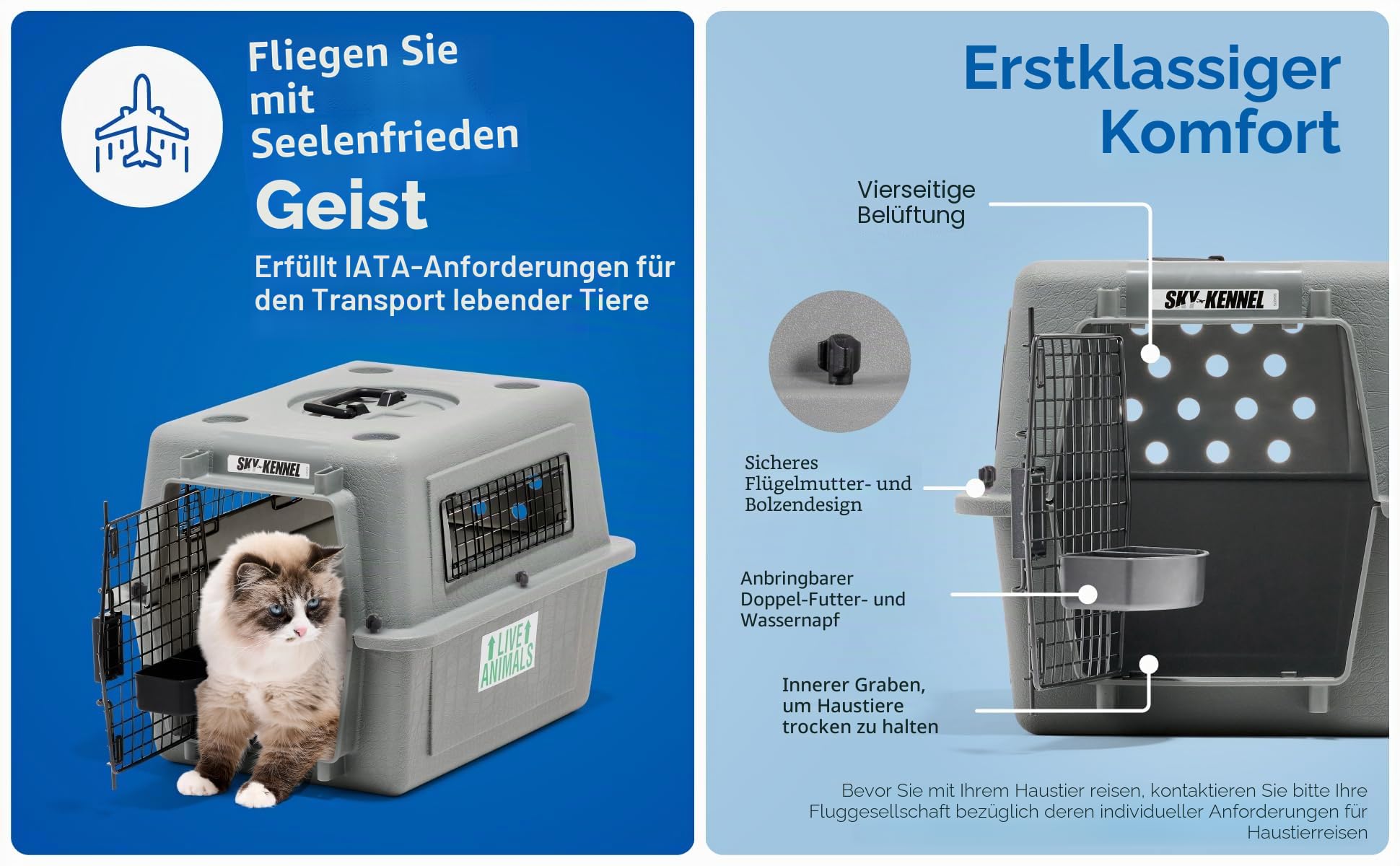 Beeztees 715567 Skykennel Nr 5, 101 x 68 x 76 cm, grau