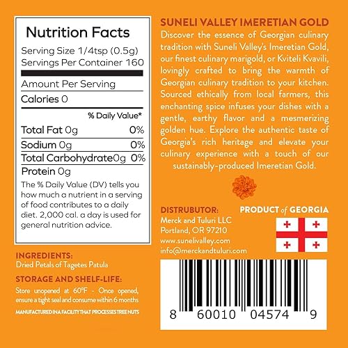Miniatura 4 de Suneli Valley 's Kviteli Kvavili - Azafrán Imeretiano georgiano (Tagetes Patula)  Especias culinarias de caléndula - 2.12 oz