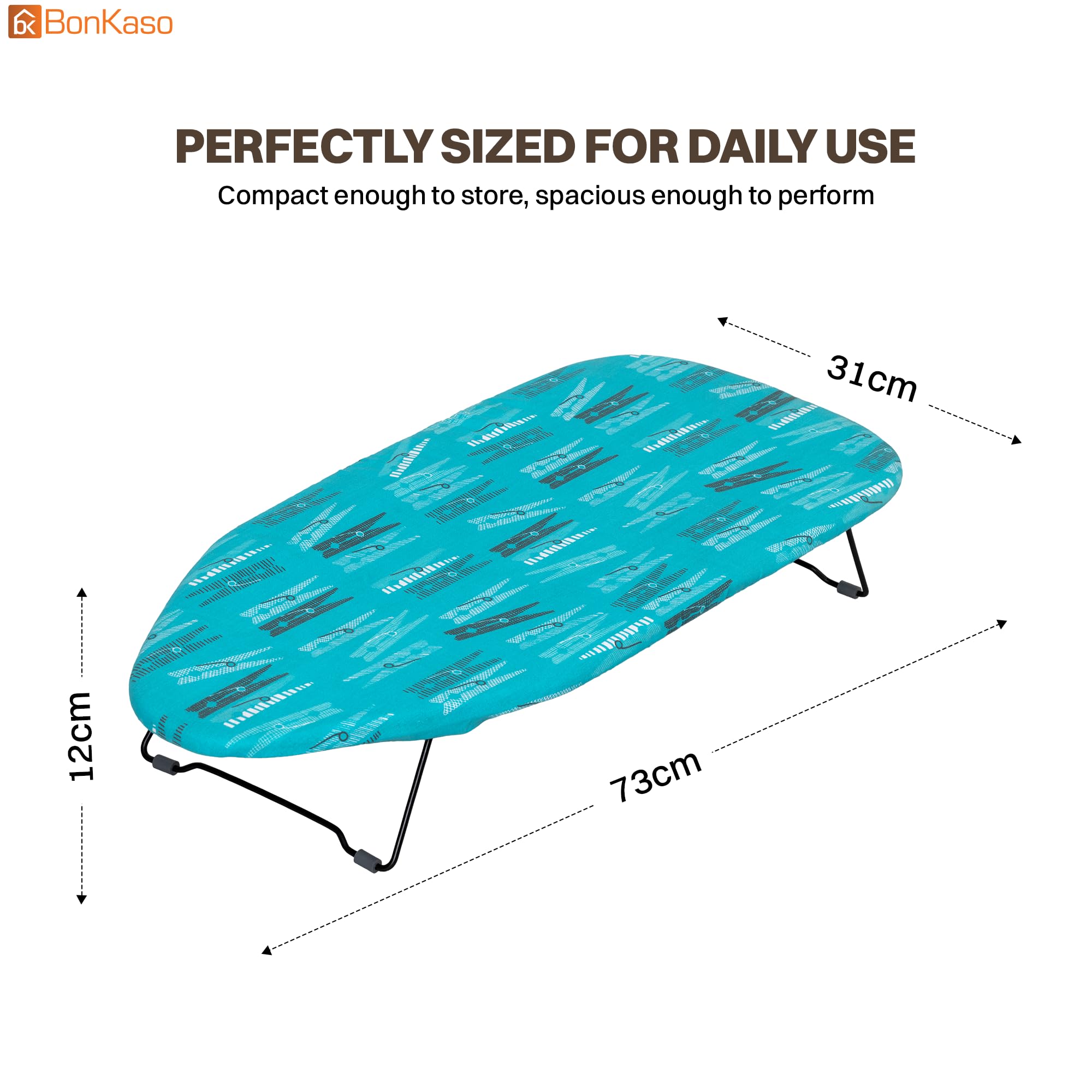BonKaso Tabletop Ironing Board - Portable & Compact -3