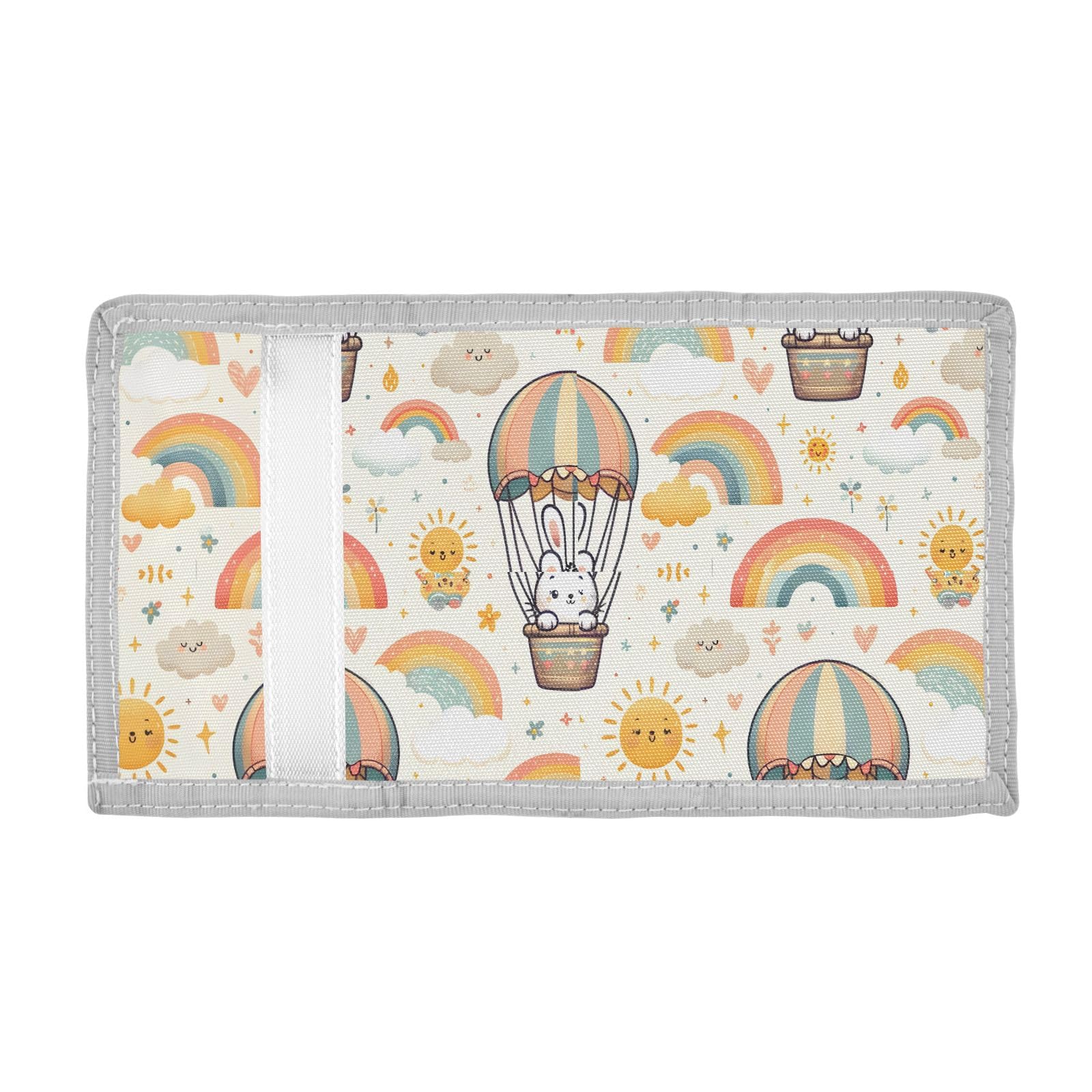 ALAZA Kids Wallets for Boys Girls Toddler Trifold Wallet Children Small Bunny Hot Air Balloons with Zipper Coin Pocket