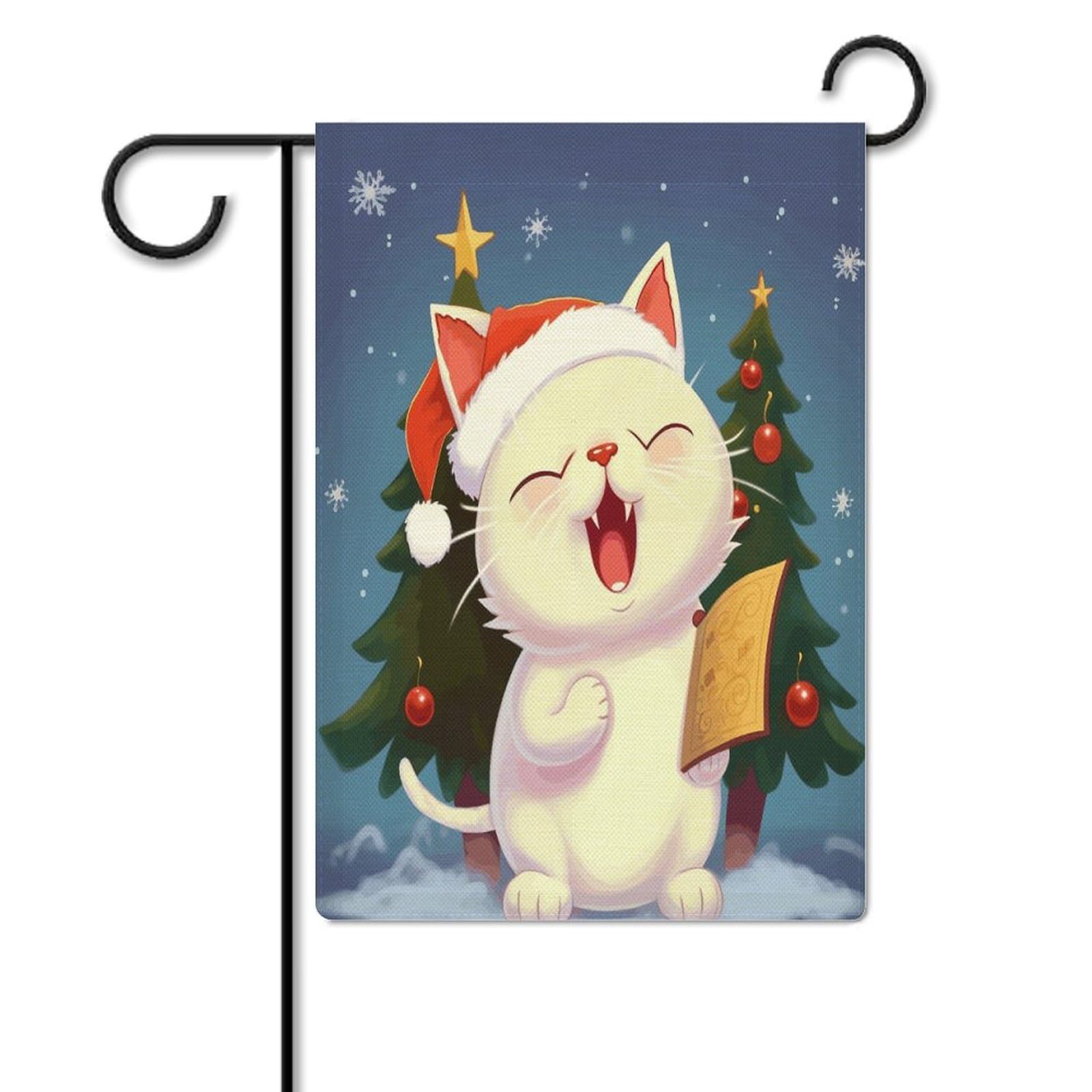 Weihnachts-Banner 'Niedliche Katze Singt Weihnachtslieder' – 180 X 90 Cm, Für Innen & Außen