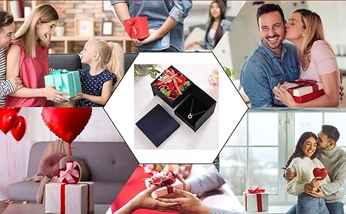 Miniatura 7 de HPLRZXI Hermosa caja de regalo de rosas con collar para mujeres, día de la madre, boda, fiesta en casa, regalos de rosas para mujeres, abuela, día