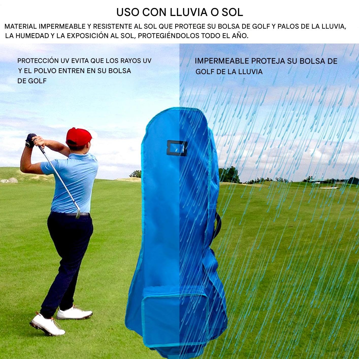 Cubierta para Bolsa De Golf Capa de Lluvia para Equipo de Golf Portátil