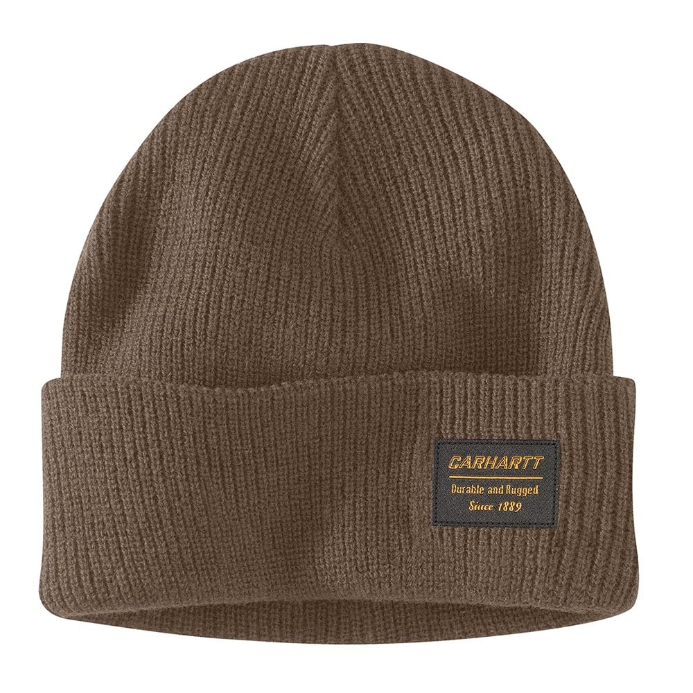 Men's Knit Rugged Patch Beanie