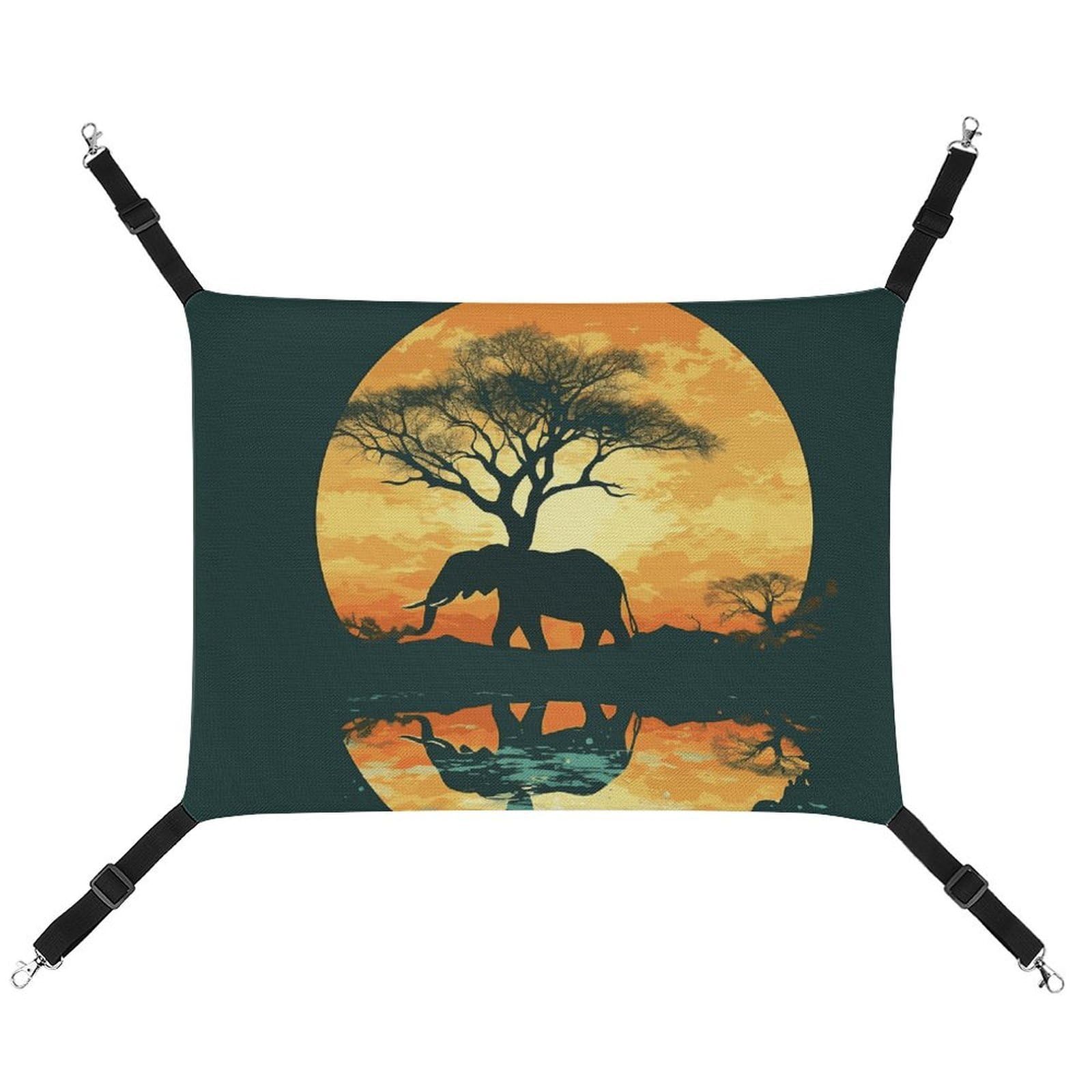Hamac pour chatons et petits animaux suspendu réglable doux motif éléphant