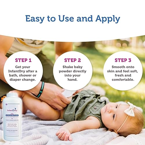 Miniatura 6 de Baby Dry - Polvo para bebé natural de 10 onzas, fórmula suave, sin talco, polvo natural y sin perfume para piel sensible del bebé