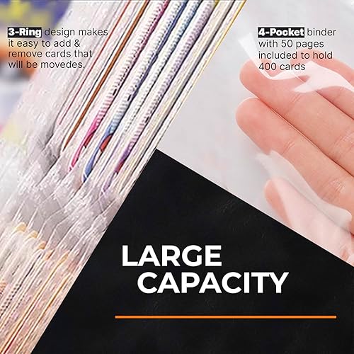 Miniatura 5 de Carpeta de tarjetas coleccionables con cremallera, carpeta de álbum de tarjetas coleccionables de 9 bolsillos, carpeta de bolsillo de carga lateral