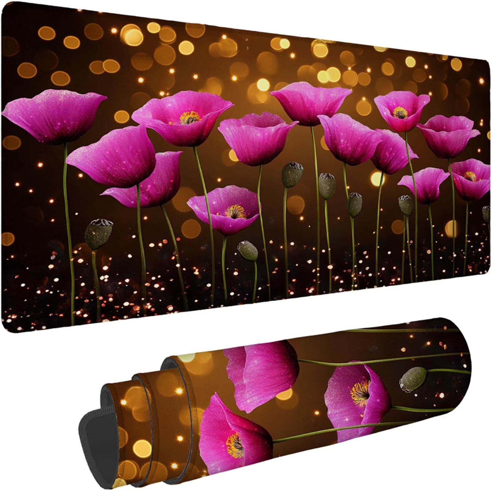 Gamingowa podkładka pod mysz 1200 x 600 x 3 mm, XXL, wodoszczelna, odporna na ścieranie, z przyszytymi krawędziami, podkładka na biurko, poprawia prędkość i precyzję pod laptopa, komputer, wzór