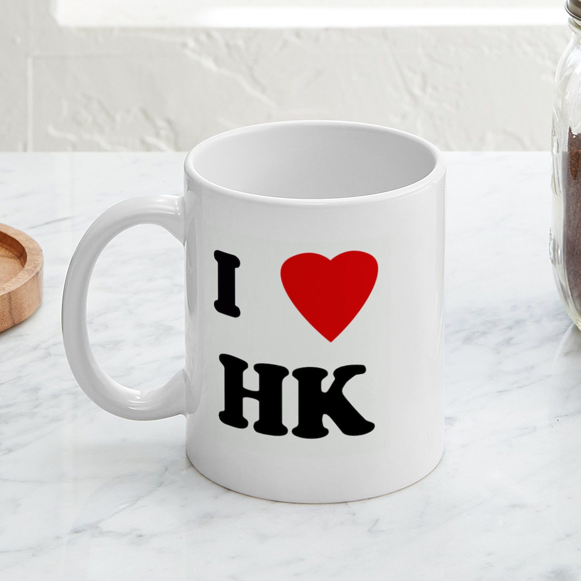 CafePress I Love HK Mug 11 oz (325 ml) Ceramic Coffee Mug: Coffee Cups & Mugs