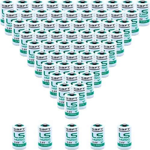 Meewellvetry (50pcs para ls14250 litio 3.6v baterías reemplazo para saft ls14250 3.6v batería