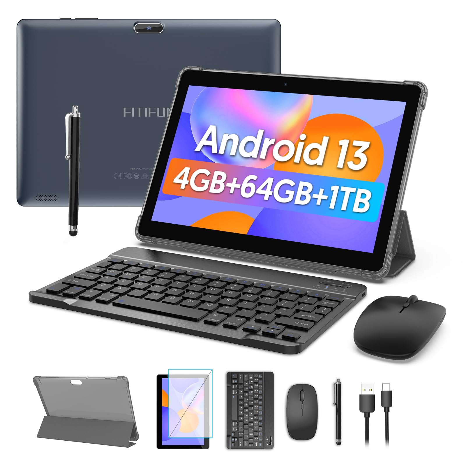 Amazon.com : Fitifun 10.1 inch Tablet Android 13 Tablets, 4GB+64GB
