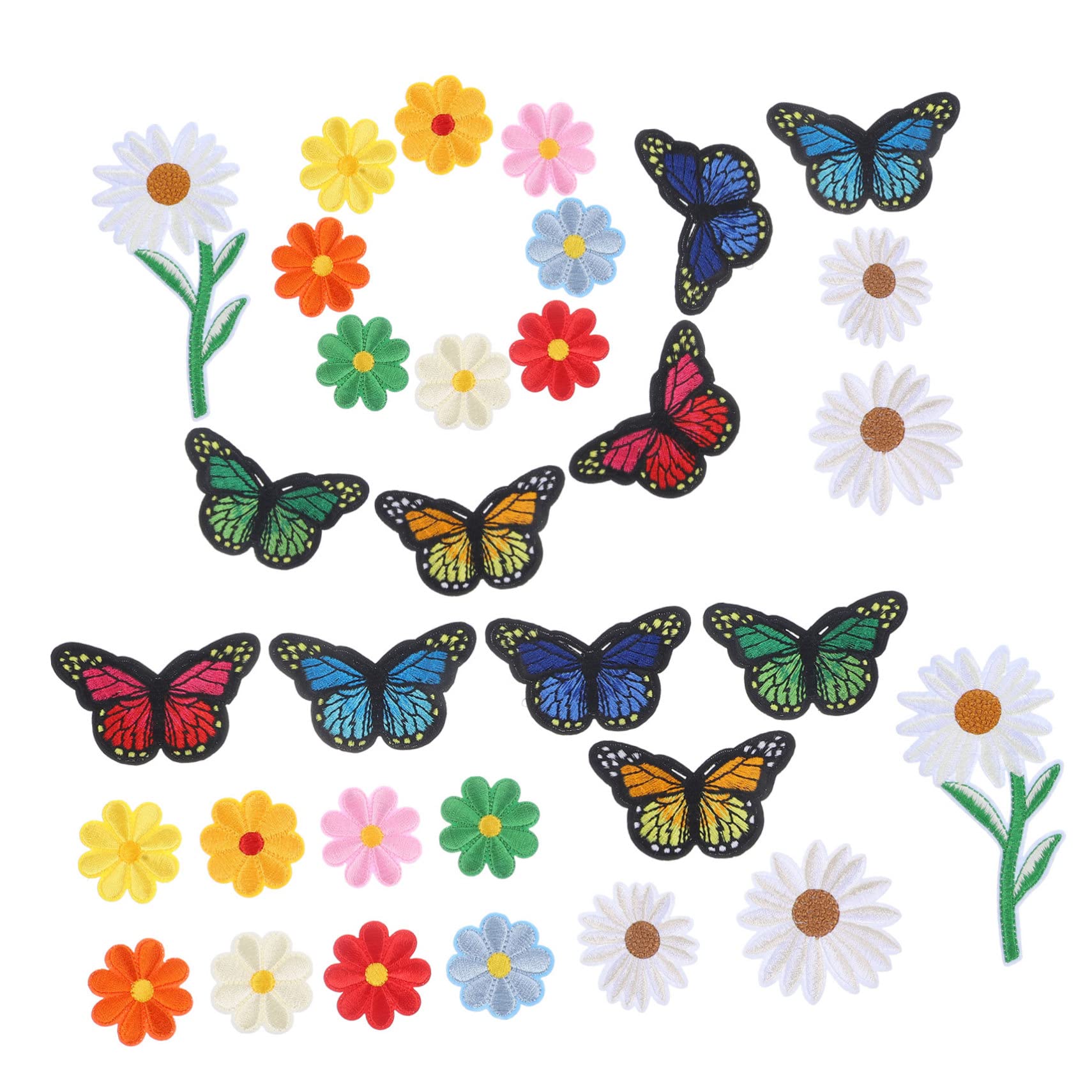 STOBOK 195piezas Parches De Flores y Para Ropa Parche Termoadhesivo Para Decoración y Reparación De Apliques De Costura