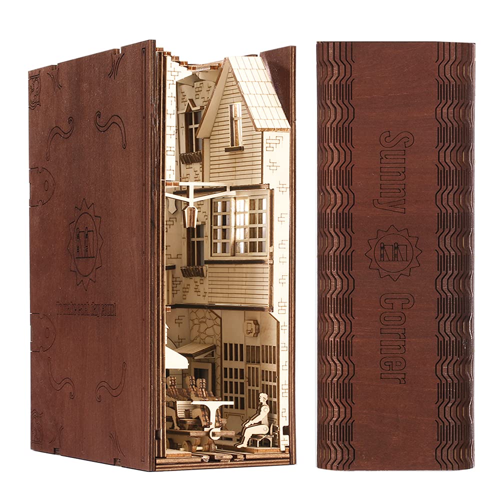 Buy SunnyCorner 3D Wooden Puzzle DIY Doll House Book Corner Bookshelf