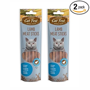 Barkbutler x Catfest Meat Sticks Lamb, Cat Treats Combo Pack-45gx2|100% Natural|0% Artificial Flavors, Colours or Preservatives|#1 Ingredient is Meat|Human-Grade| for All Cat&Kitten Breeds