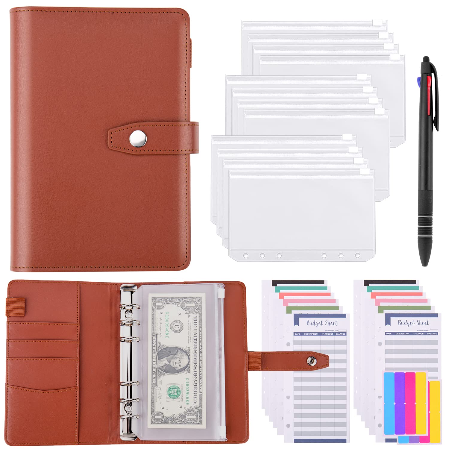 Buy Budget Binder with Zipper Envelopes Cash Envelopes for Budgeting