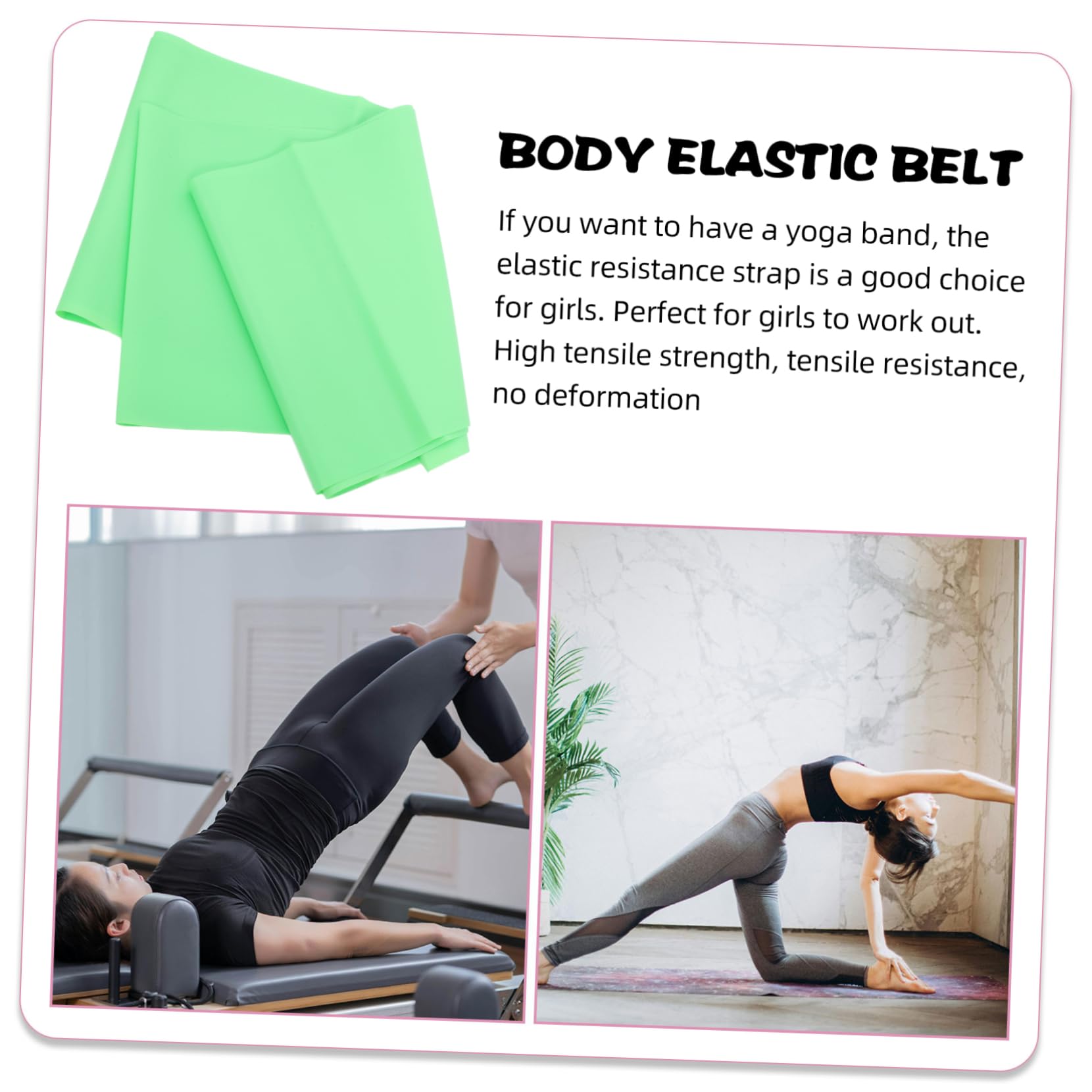 BCOATH Resistance Band Yoga Strap Elastic Exercise Band for Flexible Workouts Durable TPE Material for Stretching and Strength Training for Home Gym Use