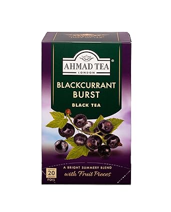 Ahmad Tea Blackcurrant Burst Black Tea, 20-Count Boxes Pack of 1