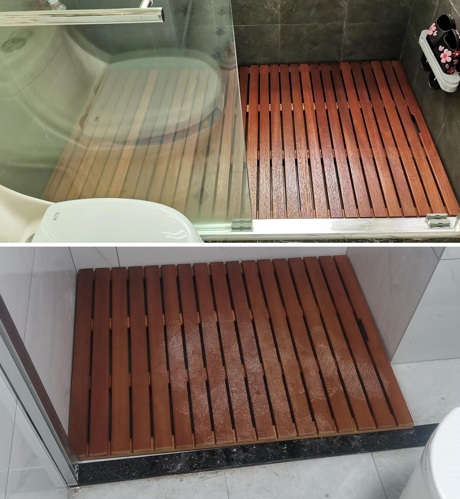 Genérico Alfombrilla de baño de Madera de Secado rápido con Acabado aceitado, Alfombrilla de Ducha de Lujo de 12, 16, 20, 24, 28 y 32 Pulgadas, tamaño Personalizado, Alfombrilla de bañera/s