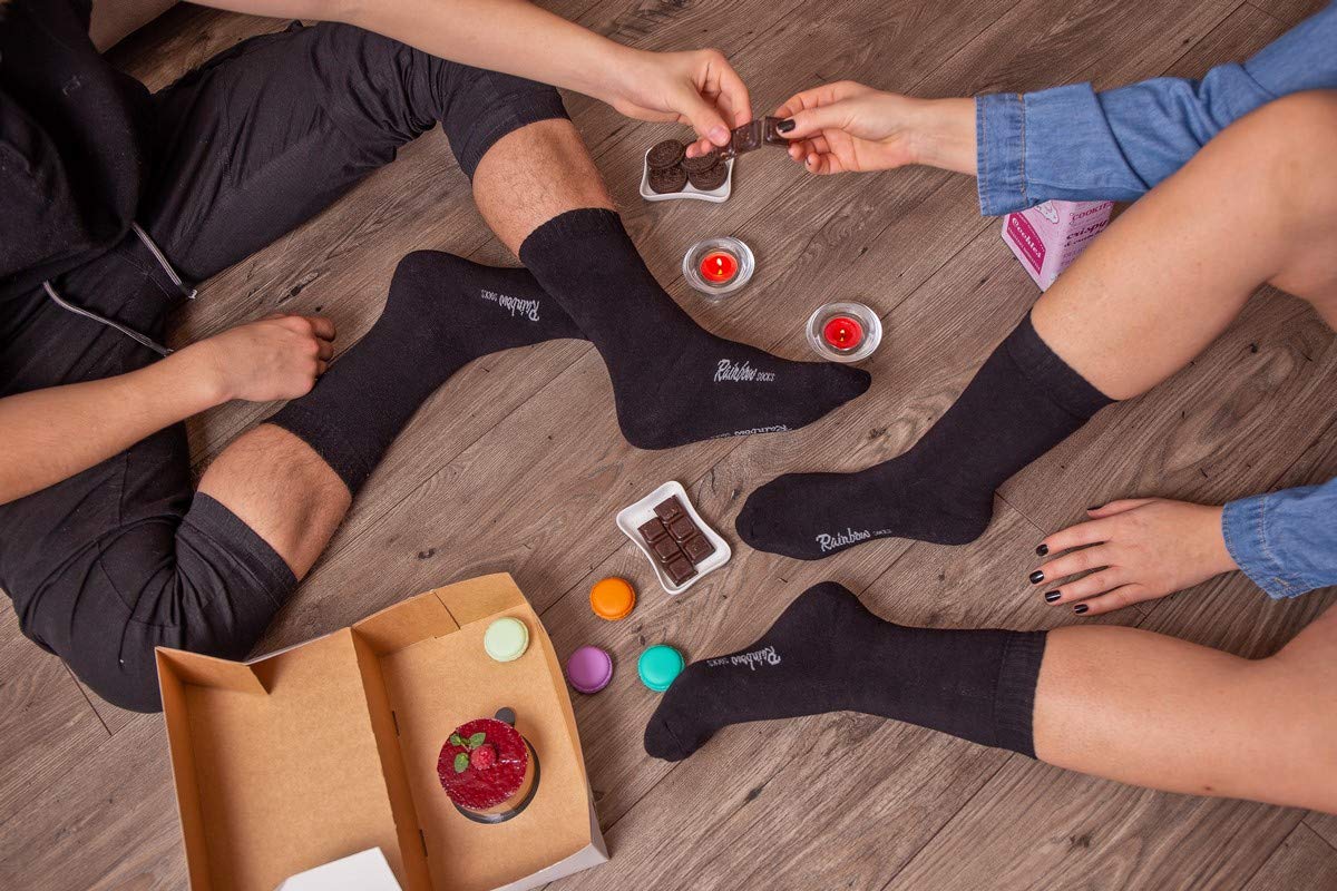 Rainbow Socks - Femme Homme Chaussettes en Eponge Chaudes et Colorees 3 Paires