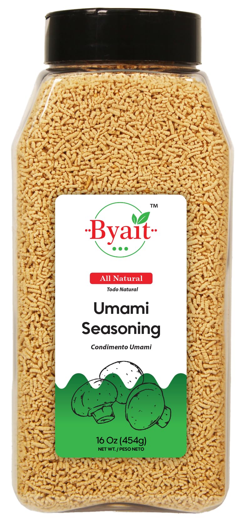 Byait Japanese Umami Seasoning with Salt 16 Oz, Shiitake Mushroom Powder, No MSG, Vegan & Plant-Based, Natural Flavor - Add Just a Little to Enhance