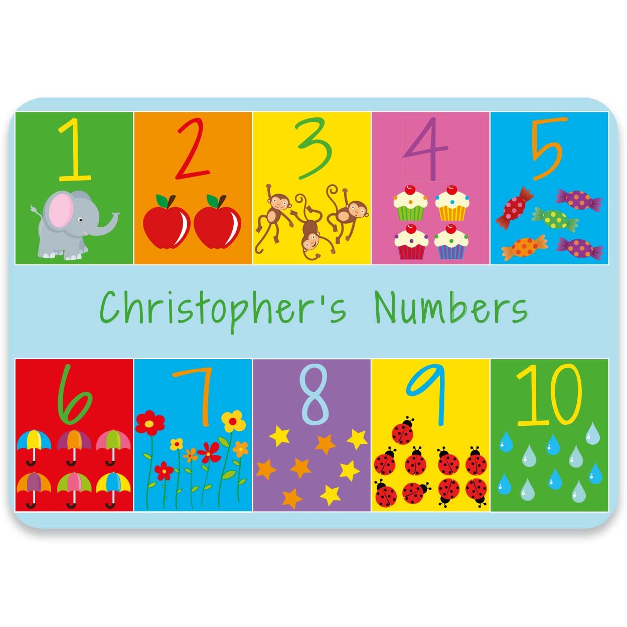 Paper Themes Personalised Educational Placemats For Children (Numbers)