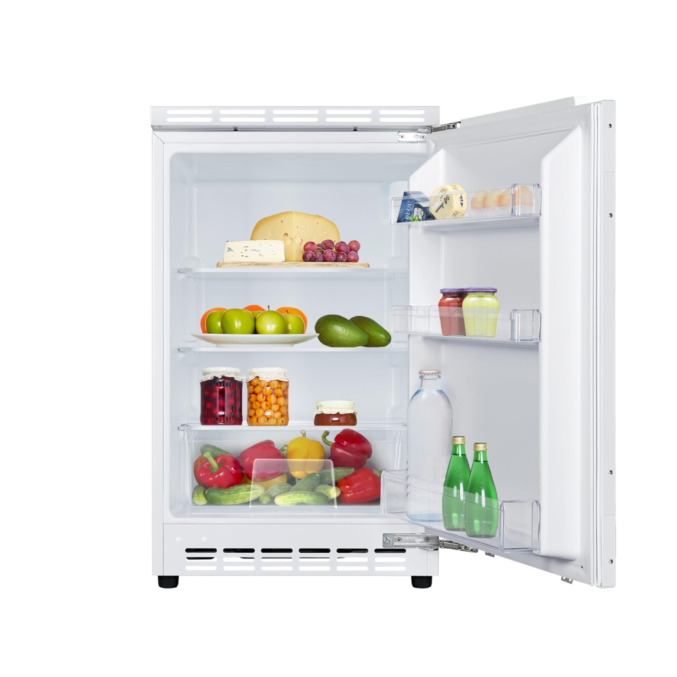 Amica UVKSD 351 951 - Nevera para debajo de la encimera, nicho de 815 mm, decorable, compresor inversor, control electrónico, tope de puerta intercambiable