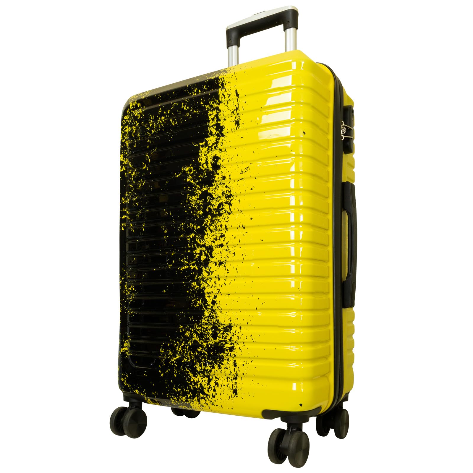Monopol Reisekoffer und Kofferset 3tlg Hartschale Sierra Trolley (gelb-schwarz, Koffer - Größe M)