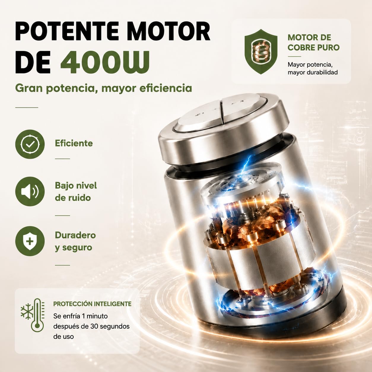 Kitchen in the box Picadora Eléctrica 400W, 2 Velocidades, 2 Cuencos de 2L: Vidrio + Acero Inoxidable, Cuchillas de Doble Nivel, Trituradora de Alimentos para Carne Verduras Frutos Secos