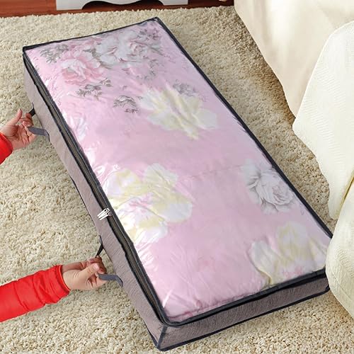 Miniatura 9 de Caja de almacenamiento debajo de la cama, contenedores de almacenamiento debajo de la cama con cremalleras, organizador de armario para ropa, tela