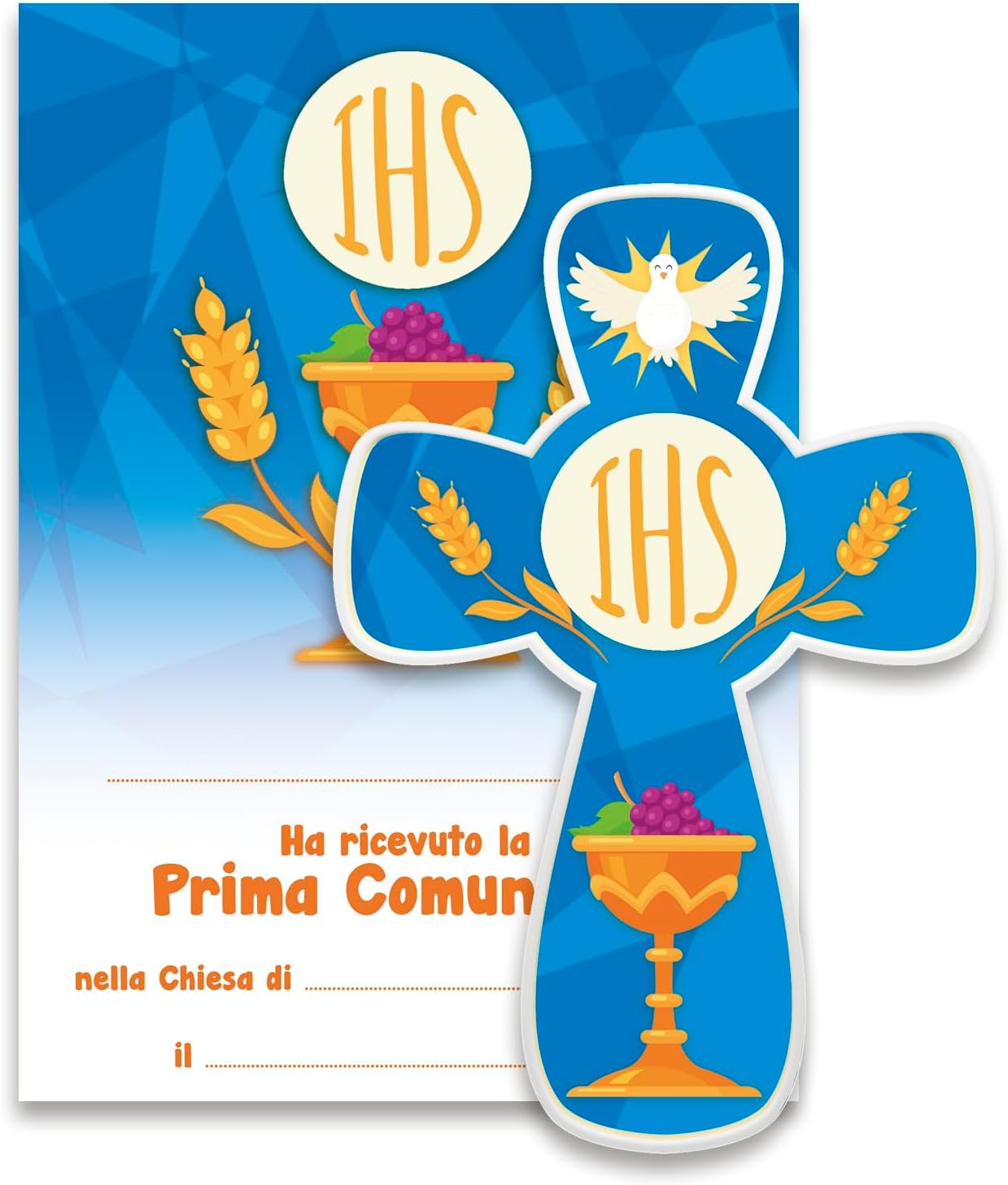 Croce Battesimo Fratelli Bonella - Resina Porcellanata, Con Attestato, Made In Italy - Foto 7