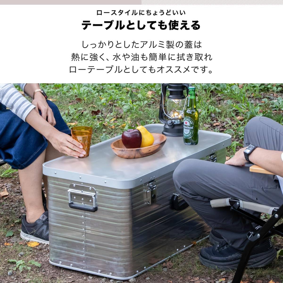 Amazon.co.jp: アルミ コンテナボックス 【Lサイズ】 取っ手付