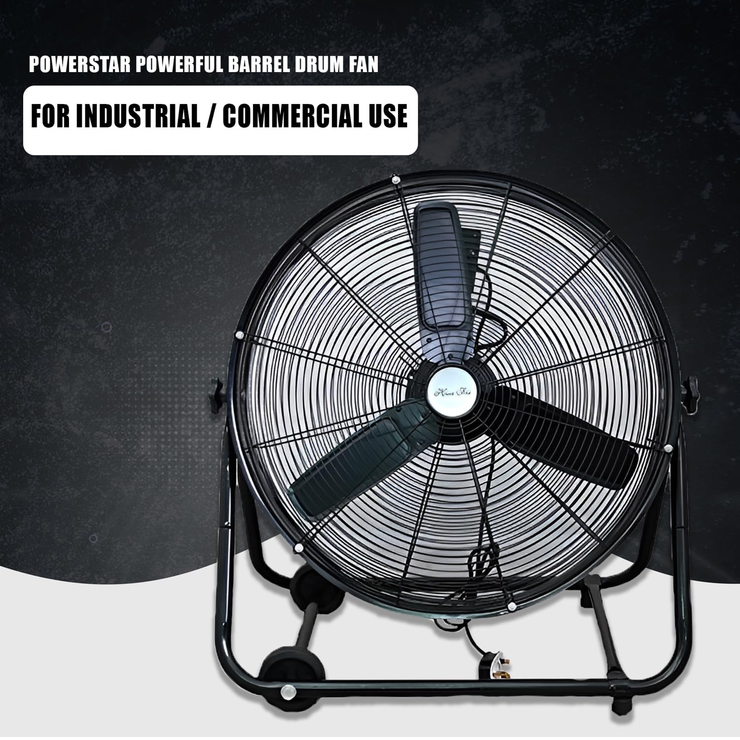 POTENTE barrel drum Ventilador Industrial Comercial Rotatorio oficina Metal 24" 30" 36" - Negro, 91cm