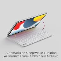 HOU Billentyűzetes Tok iPad 10. Generáció 10.9" 2022 - Állítható Szögű Smart Folio Mágneses Töltéssel Fehér 7