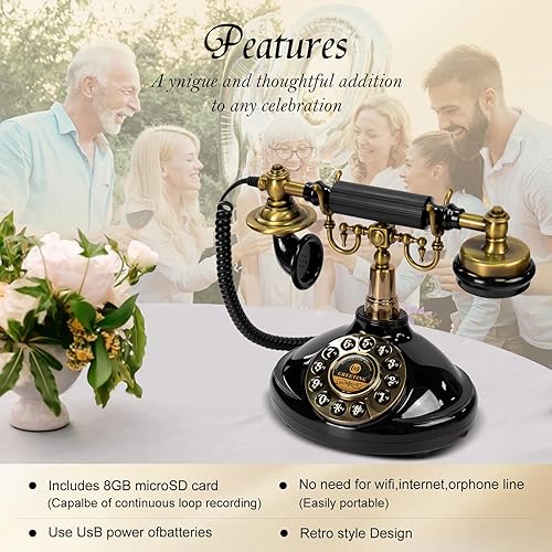 Miniatura 2 de Libro de invitados de audio, teléfono de boda, teléfono de audio, estilo vintage, mensaje de audio para graduación, fiesta de jubilación,
