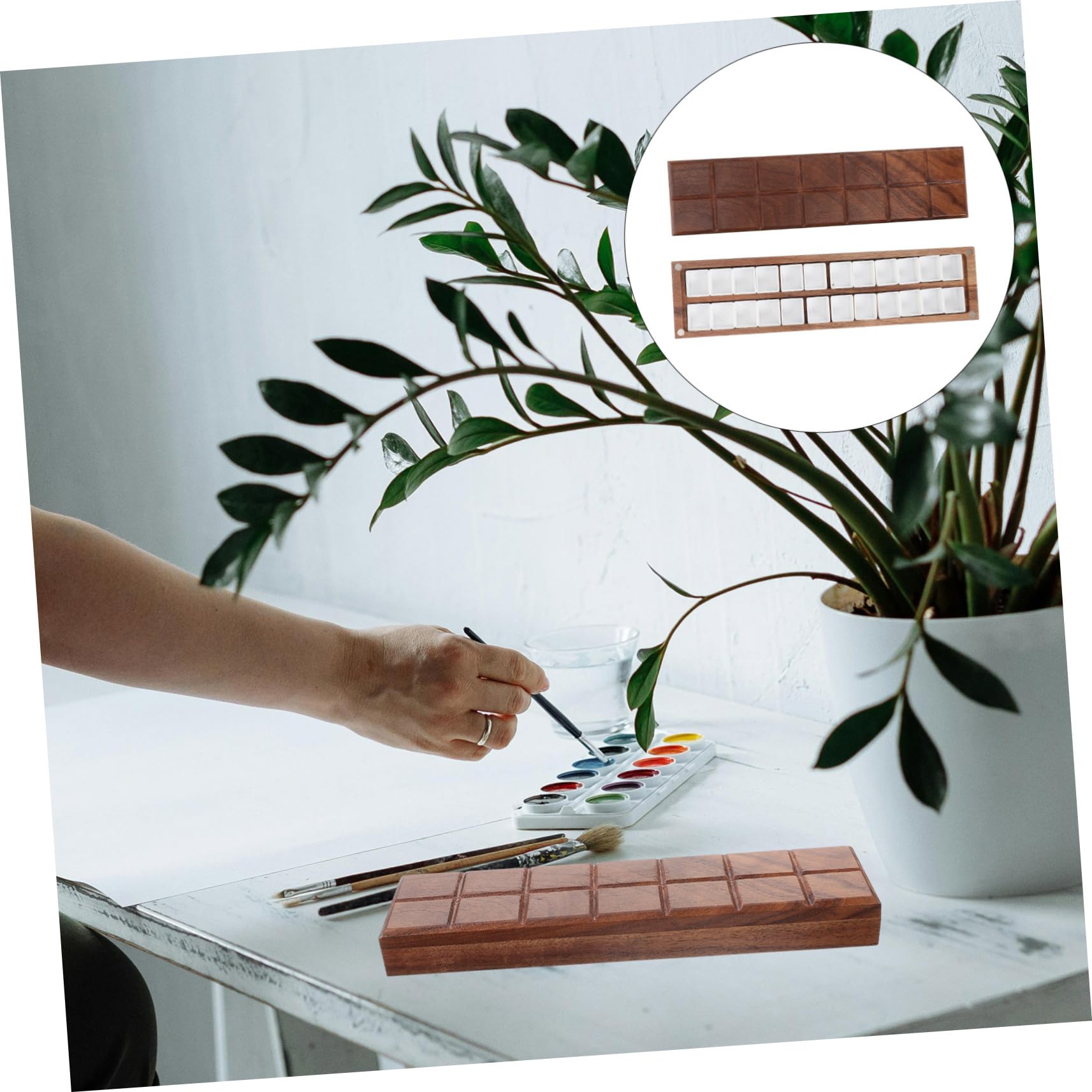 NUOBESTY 4Pcs Boîte Palette De Peinture Plateau De Peinture Palettes Plaque Mixte De Couleur Étui À Pigments Bricolage Étui À Aquarelle Vide Palettes De Peinture pour La Peinture